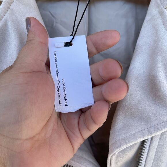 Cupcakes And Cashmere Faux Suede Manele Moto Biker Jacket Size Small - Picture 5 of 12